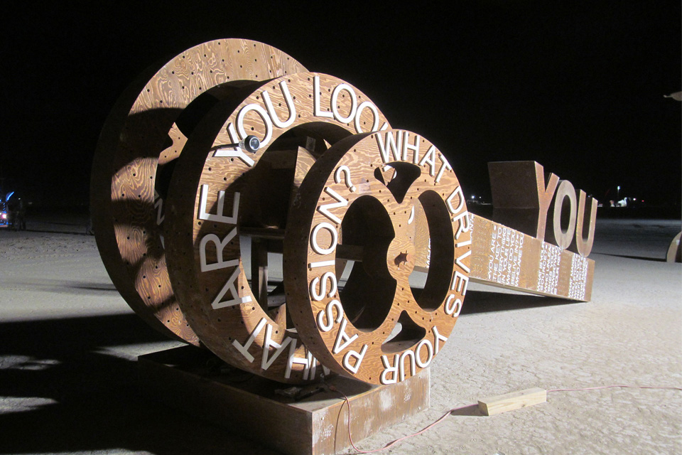 Installing the Key sculpture on the playa